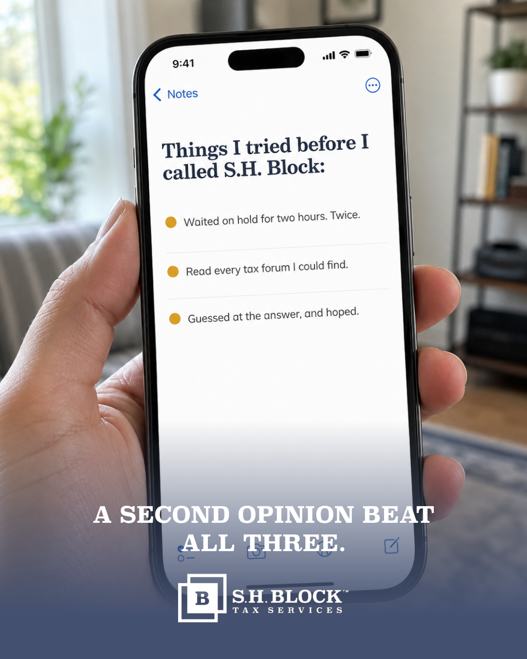 SH Block Tax Services Inc. Facebook ad from Jul 20, 2026