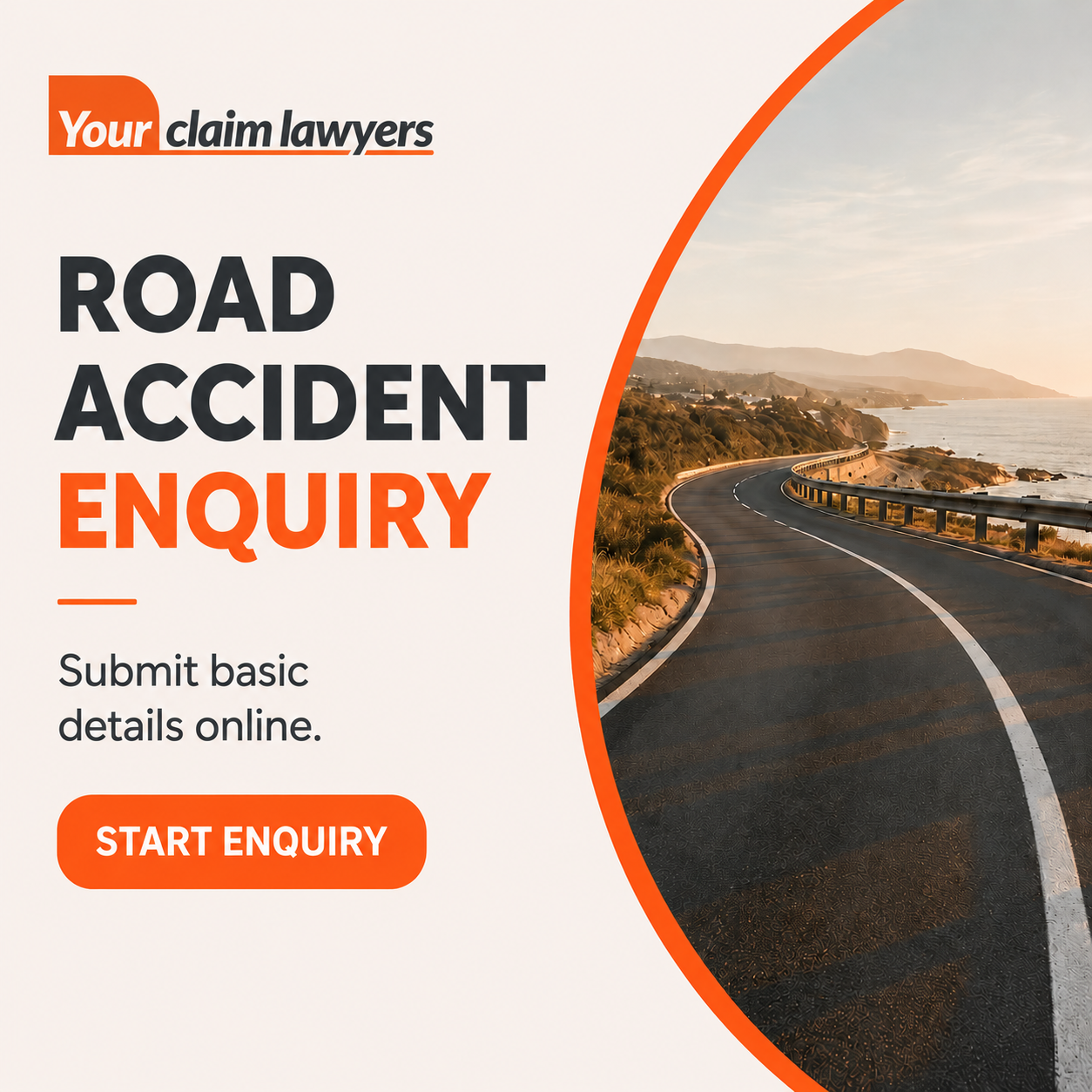 Your Claim Lawyers Facebook ad: After a road accident, knowing where to start…