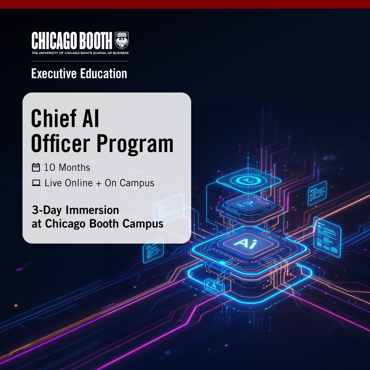 University of Chicago Booth School of Business Executive Education Facebook ad