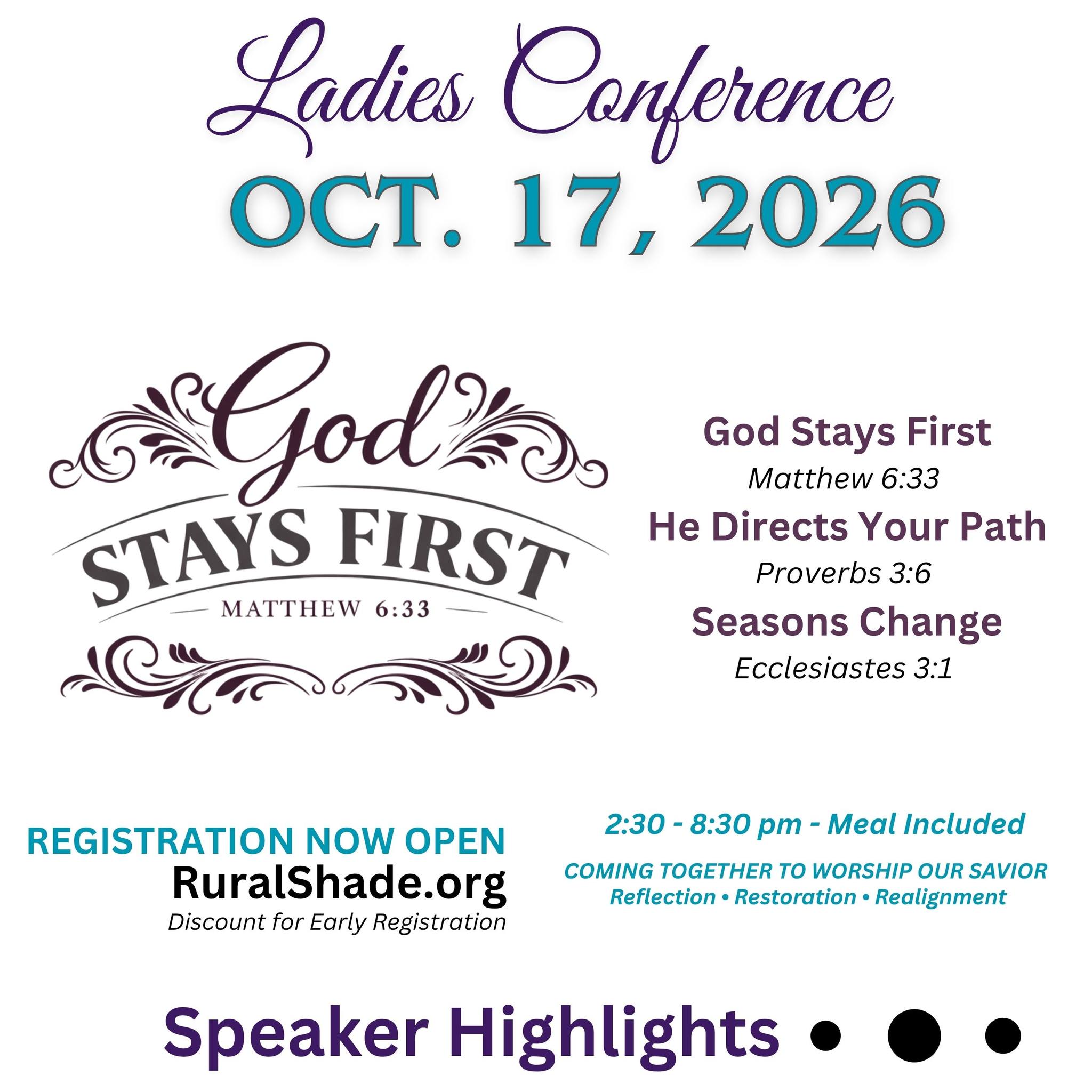 Rural Shade Baptist Church Facebook ad: This special event is designed for women in…