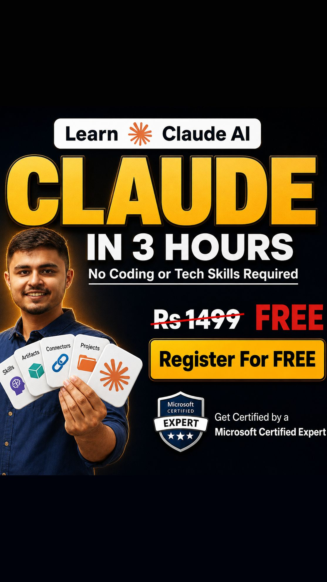 The Claude Club Facebook ad: Free 3-Hour Claude Masterclass, For Job Professionals