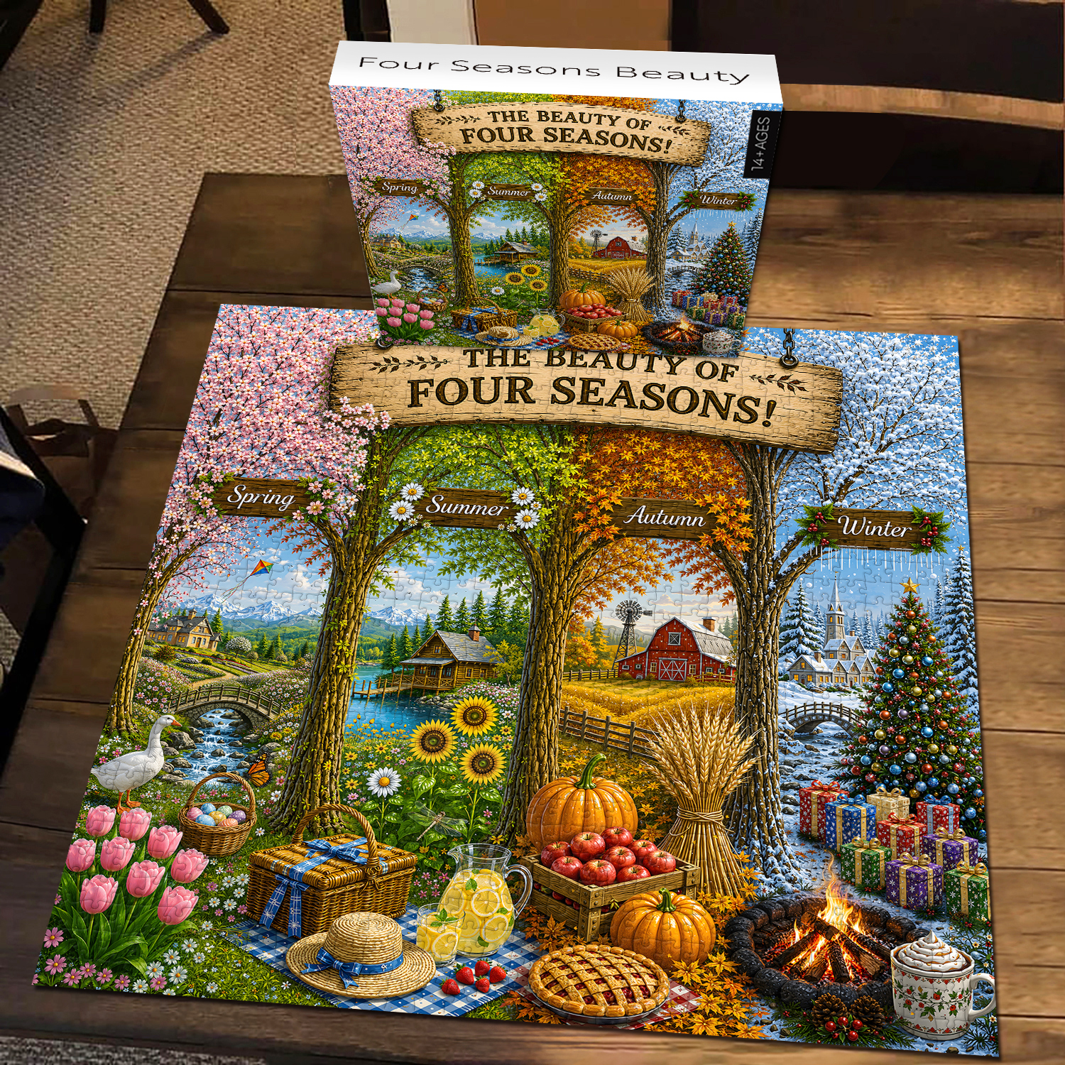 Puzzlepickup Facebook ad: Four Seasons Beauty Jigsaw Puzzle 1000 Pieces