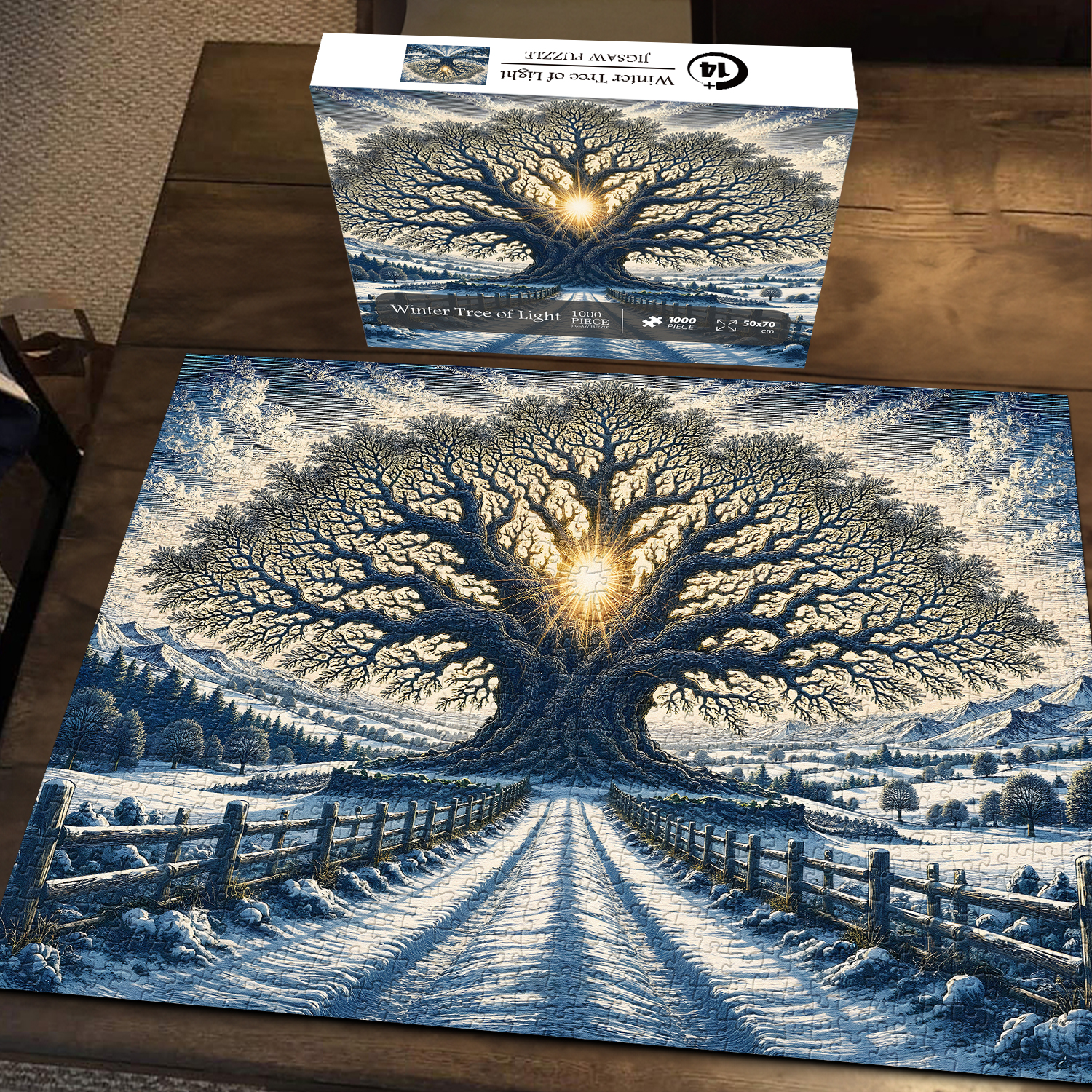 Fun-Puzzle Facebook ad: Winter Tree of Light Jigsaw Puzzle 1000 Piece