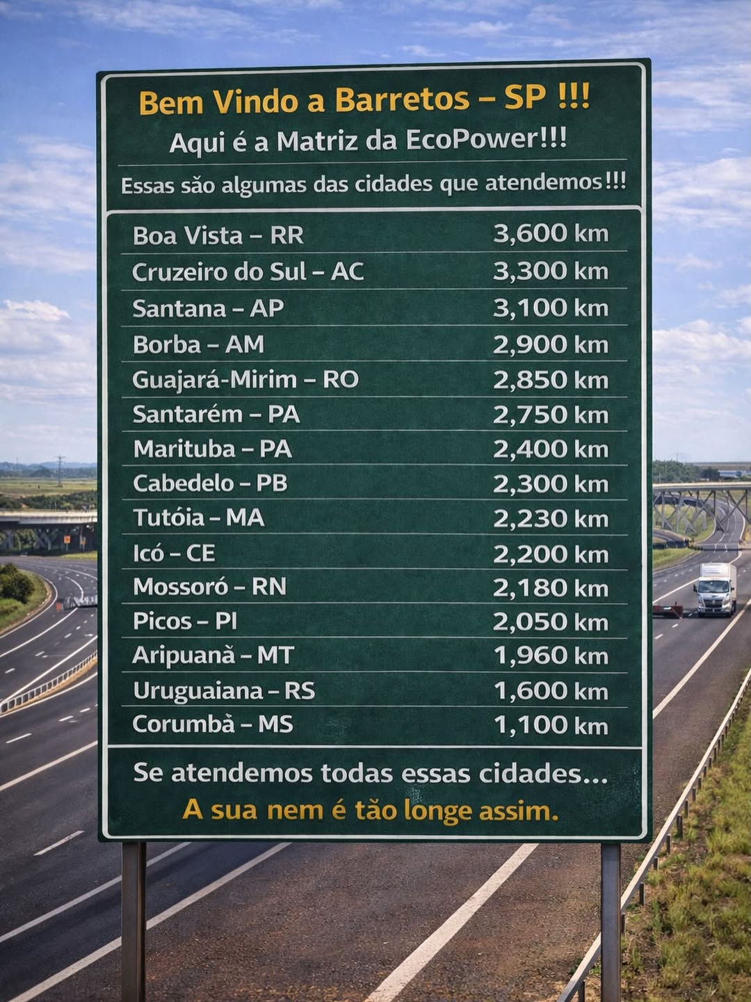 EcoPower Energia Solar Facebook ad: De Barretos a minha cidade são quantos km…