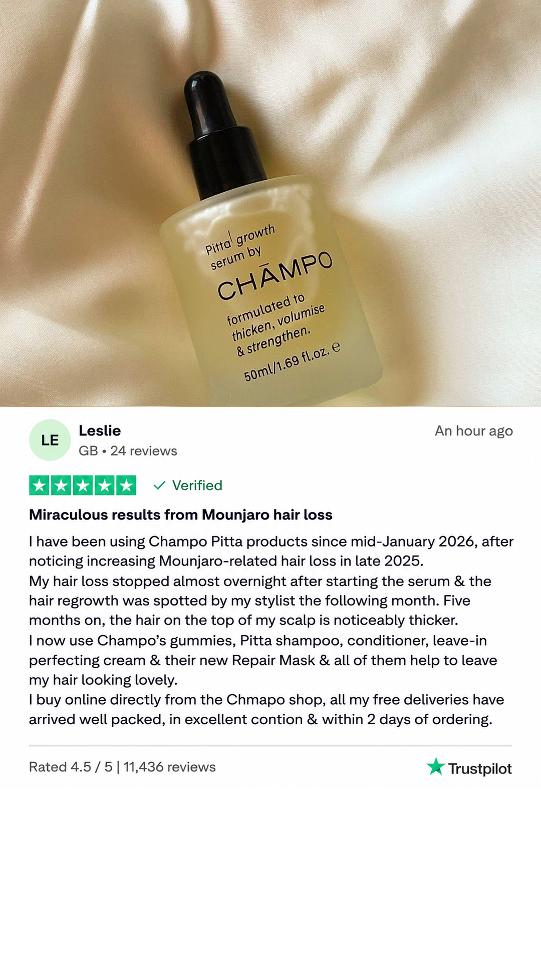 Chāmpo Haircare Facebook ad