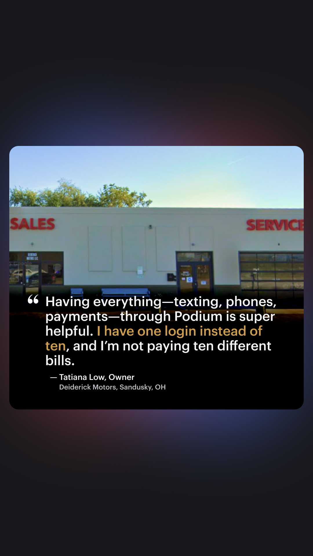 Podium Facebook ad