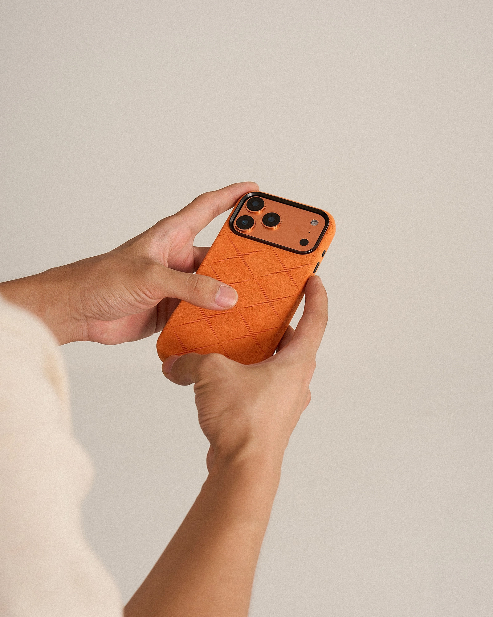 ALMA Design Facebook ad: Alcantara iPhone 17 Cases Selling Out Fast!