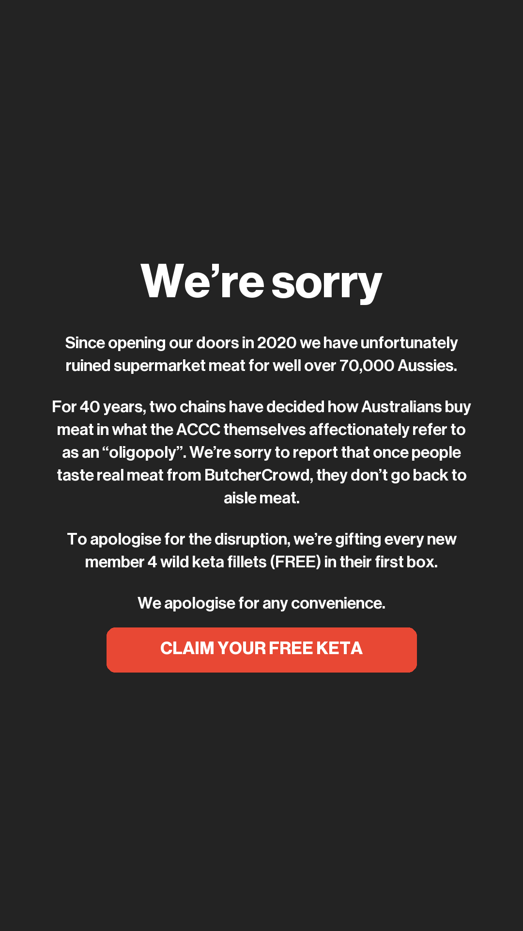 ButcherCrowd Facebook ad: Claim Your Free Keta