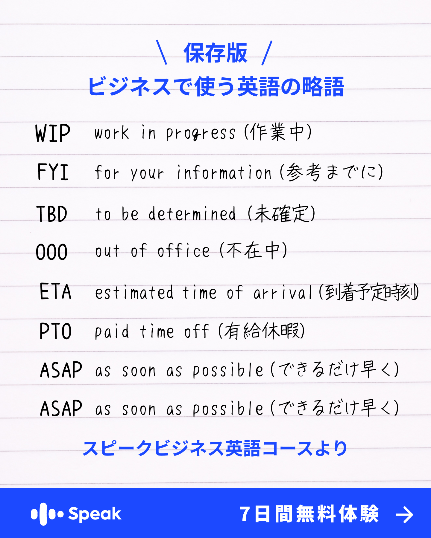 英会話スピーク Facebook ad