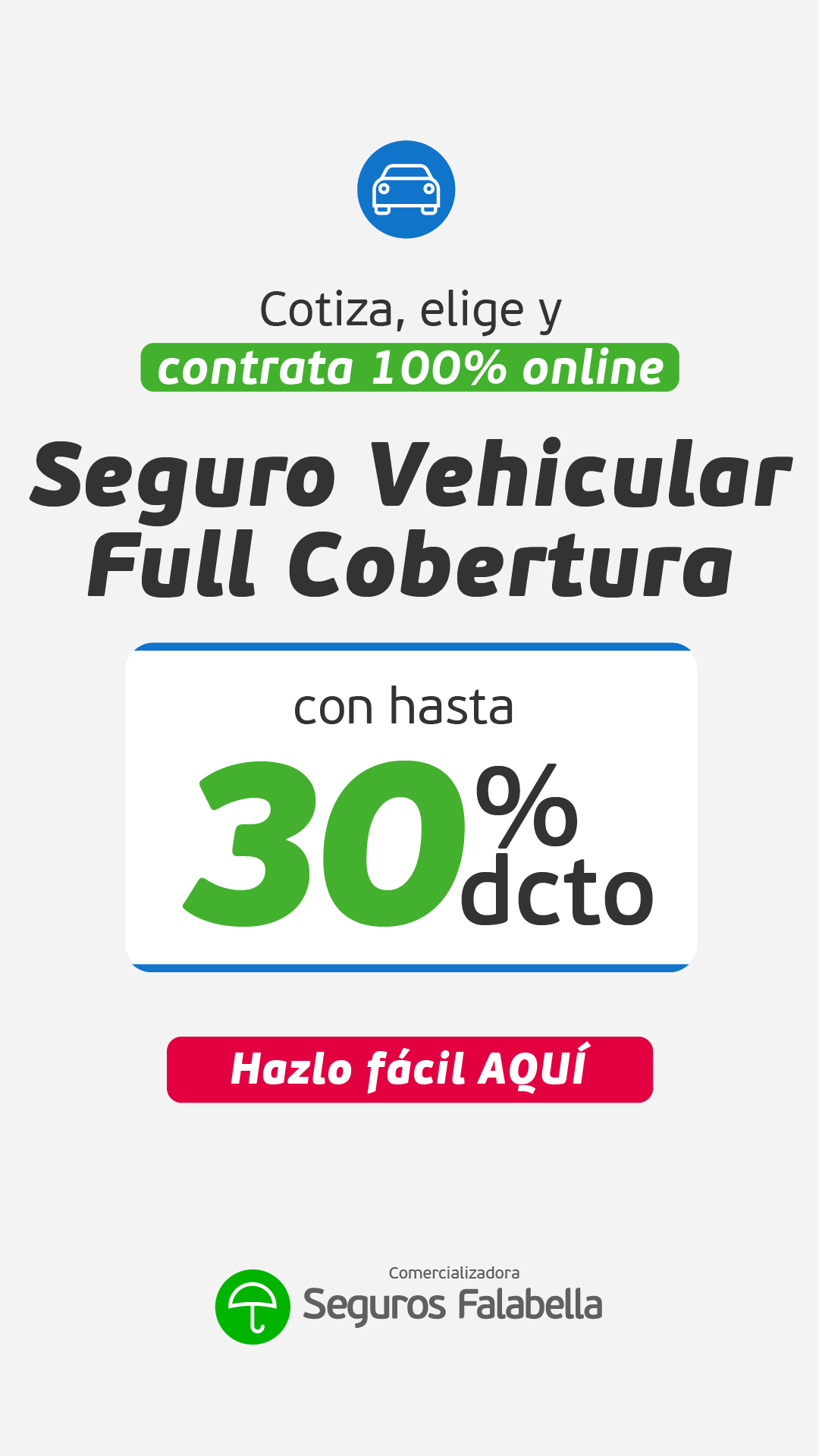 Corredores de Seguros Falabella Facebook ad from Aug 11, 2026
