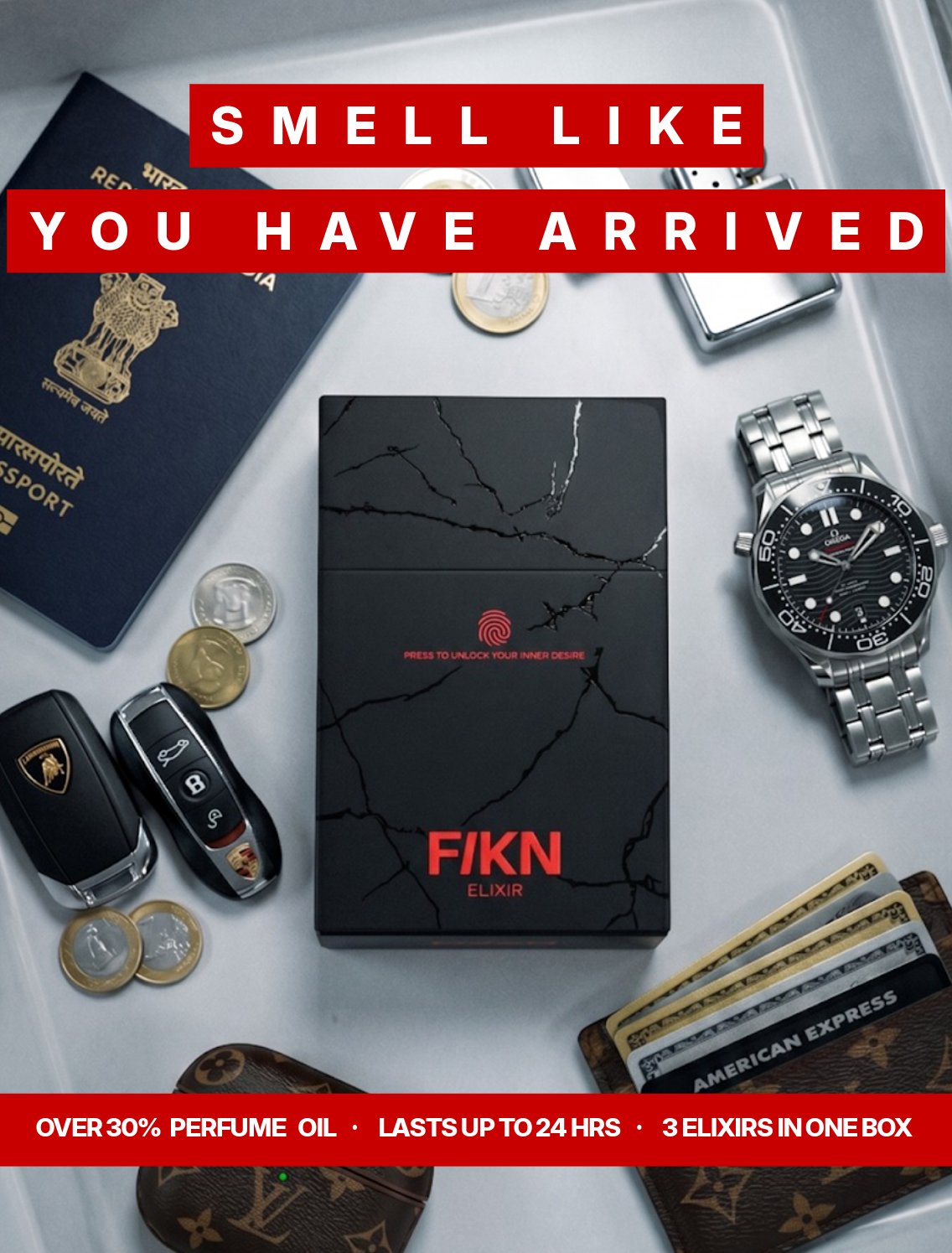 F/KN Facebook ad: Elixir is the highest concentration of fragrance that…