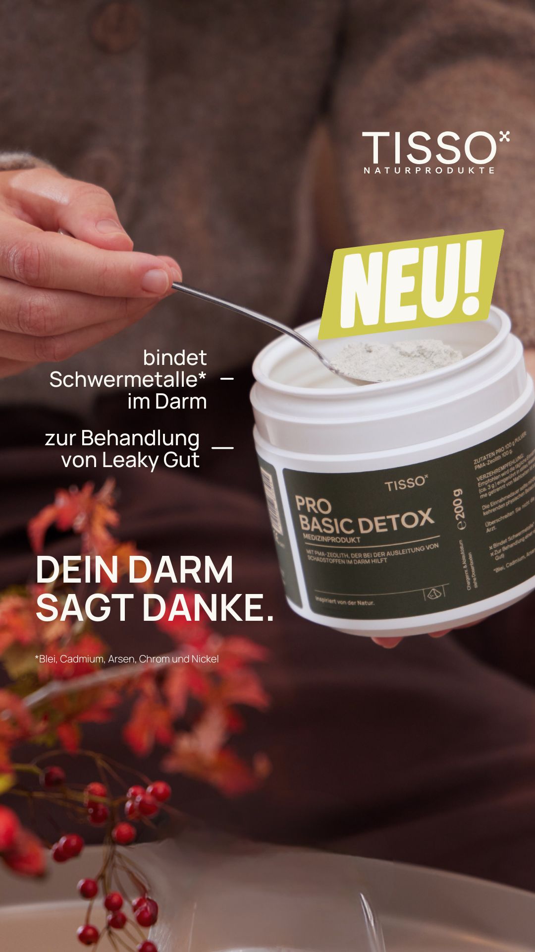 TISSO Naturprodukte GmbH Facebook ad from Apr 7, 2026