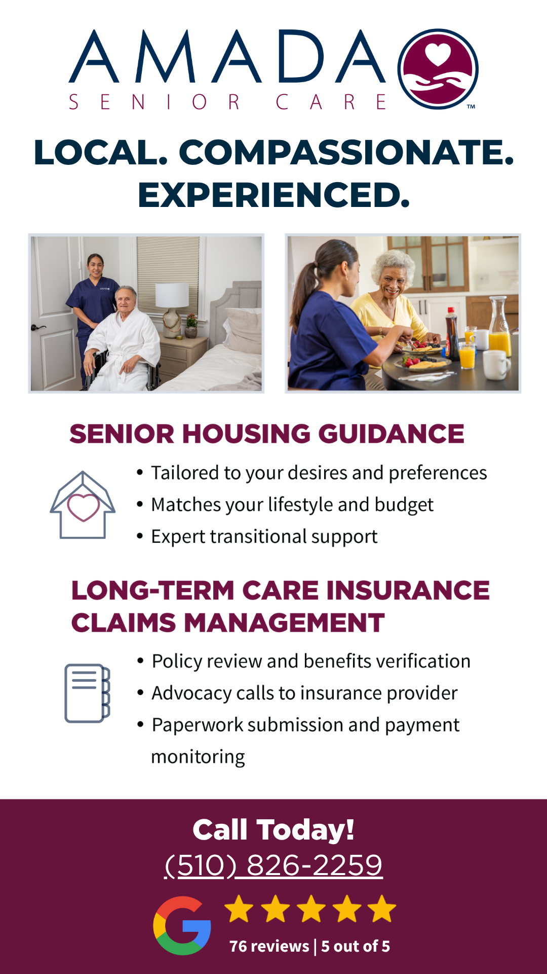 Amada Senior Care Facebook ad