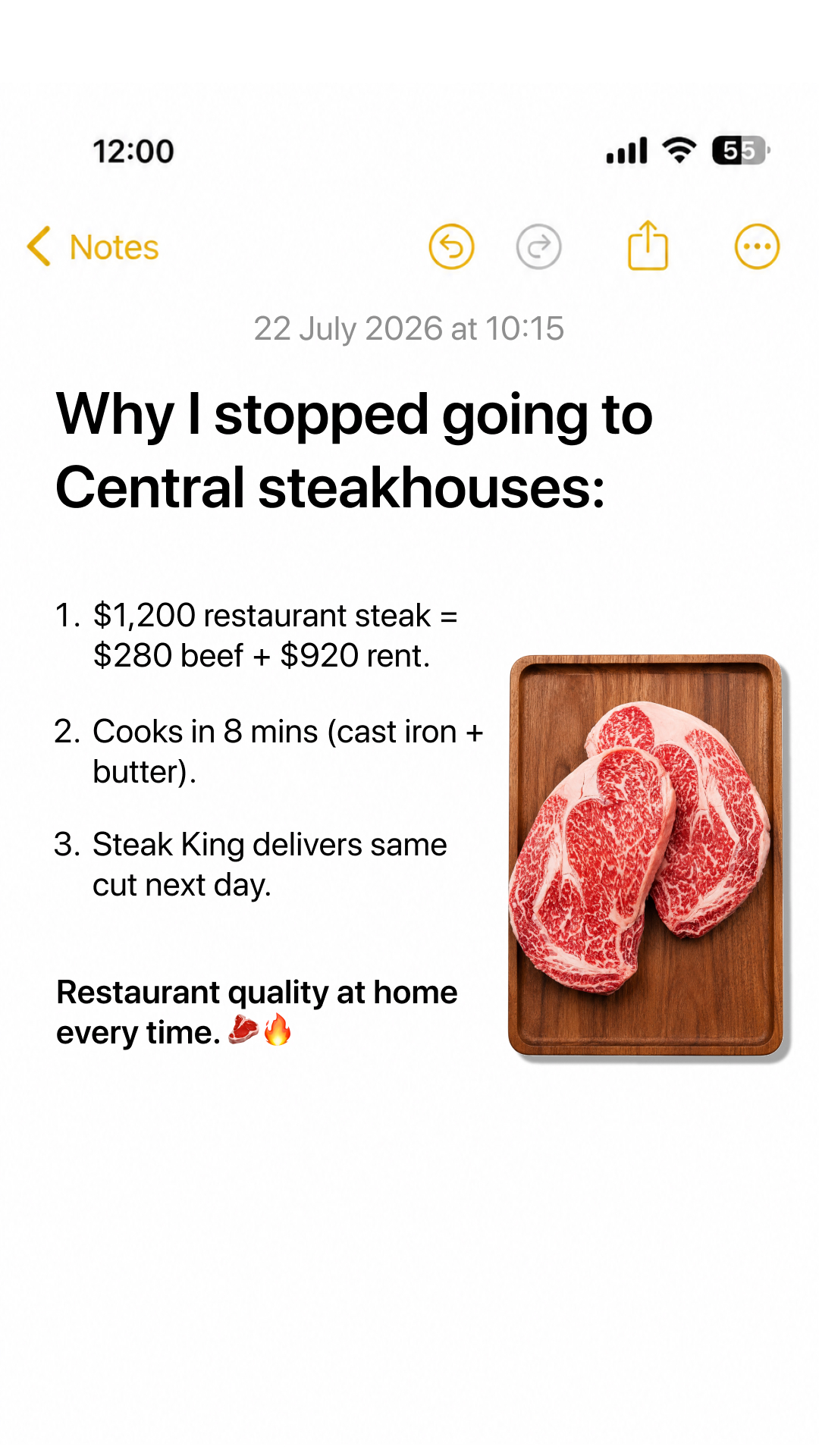 Steak King Foods Facebook ad: Big Deals on Premium Steak in HK