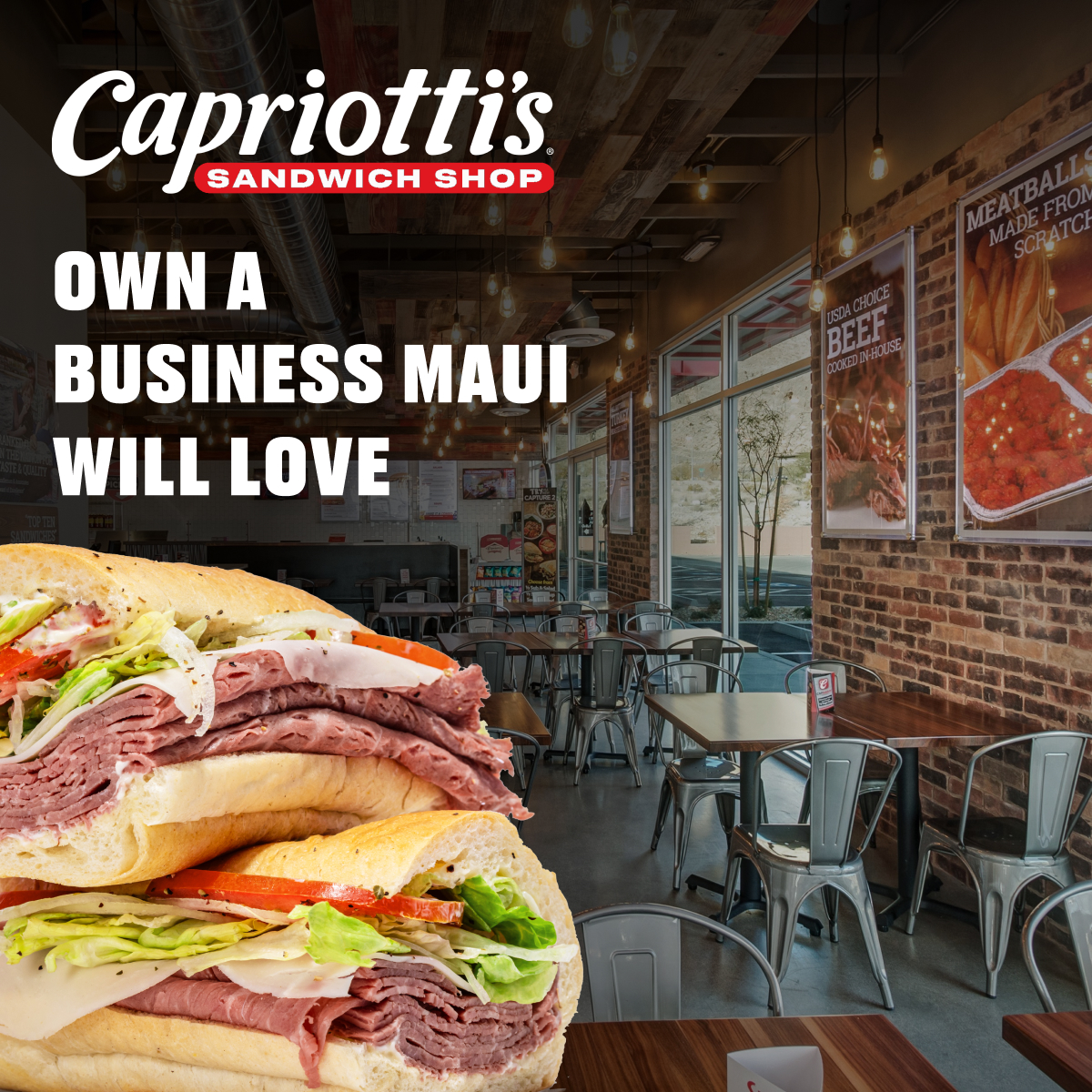 Capriotti's Sandwich Shop Franchise Facebook ad from May 1, 2026