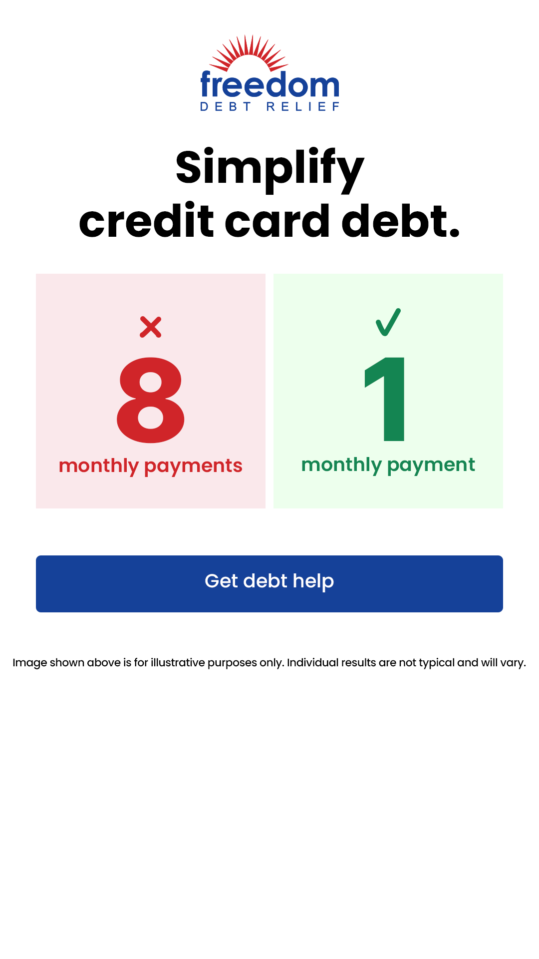 Freedom Debt Relief Facebook ad