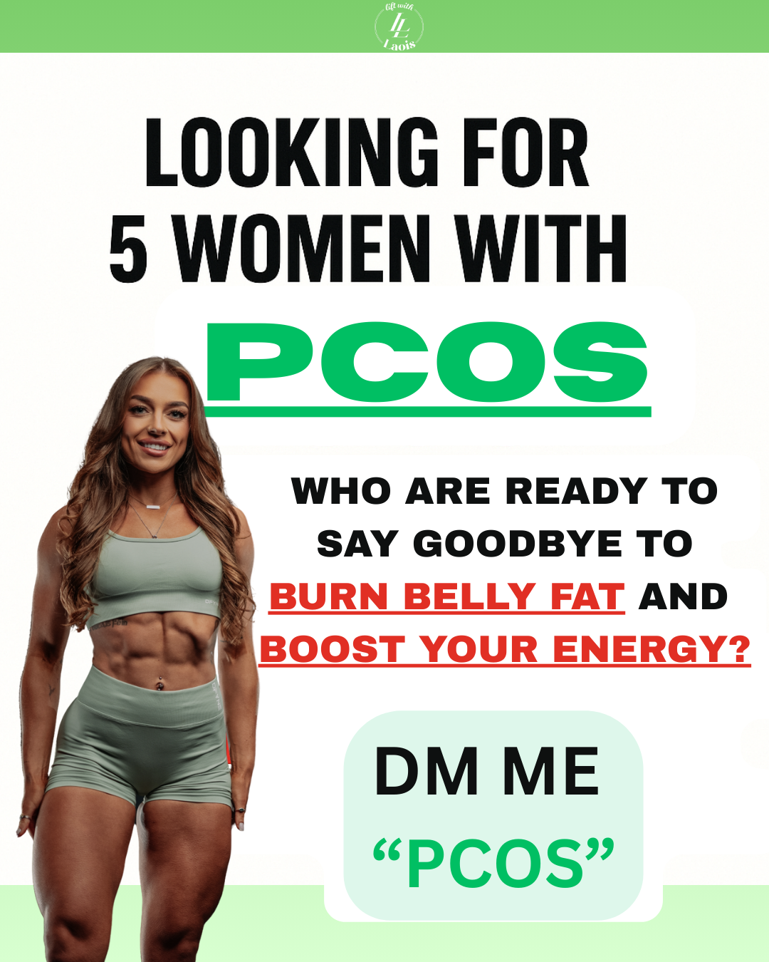 LiftwithLaois Facebook ad: Are you sick of PCOS ruining your body?