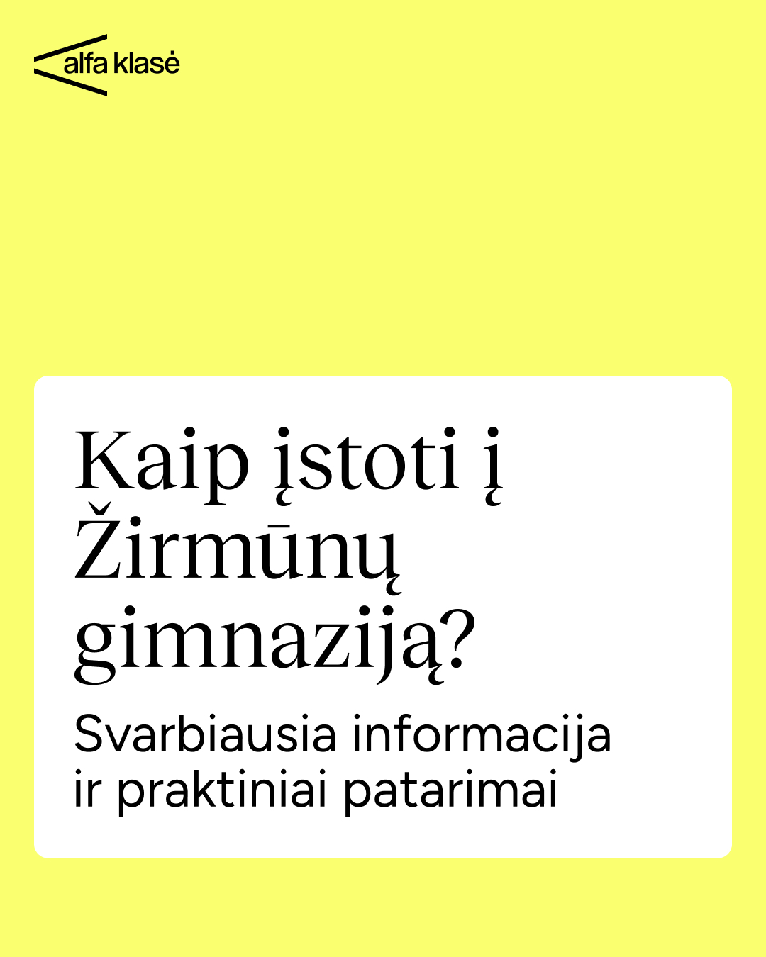 Alfa Klasė Facebook ad from Sep 11, 2026