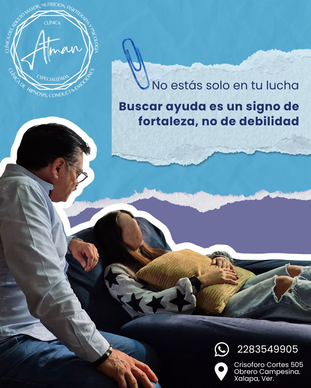 Hipnosis Terapeutica y Acupuntura Neurofisiologica, Xalapa Facebook ad: ¡No estás solo en tu lucha!
