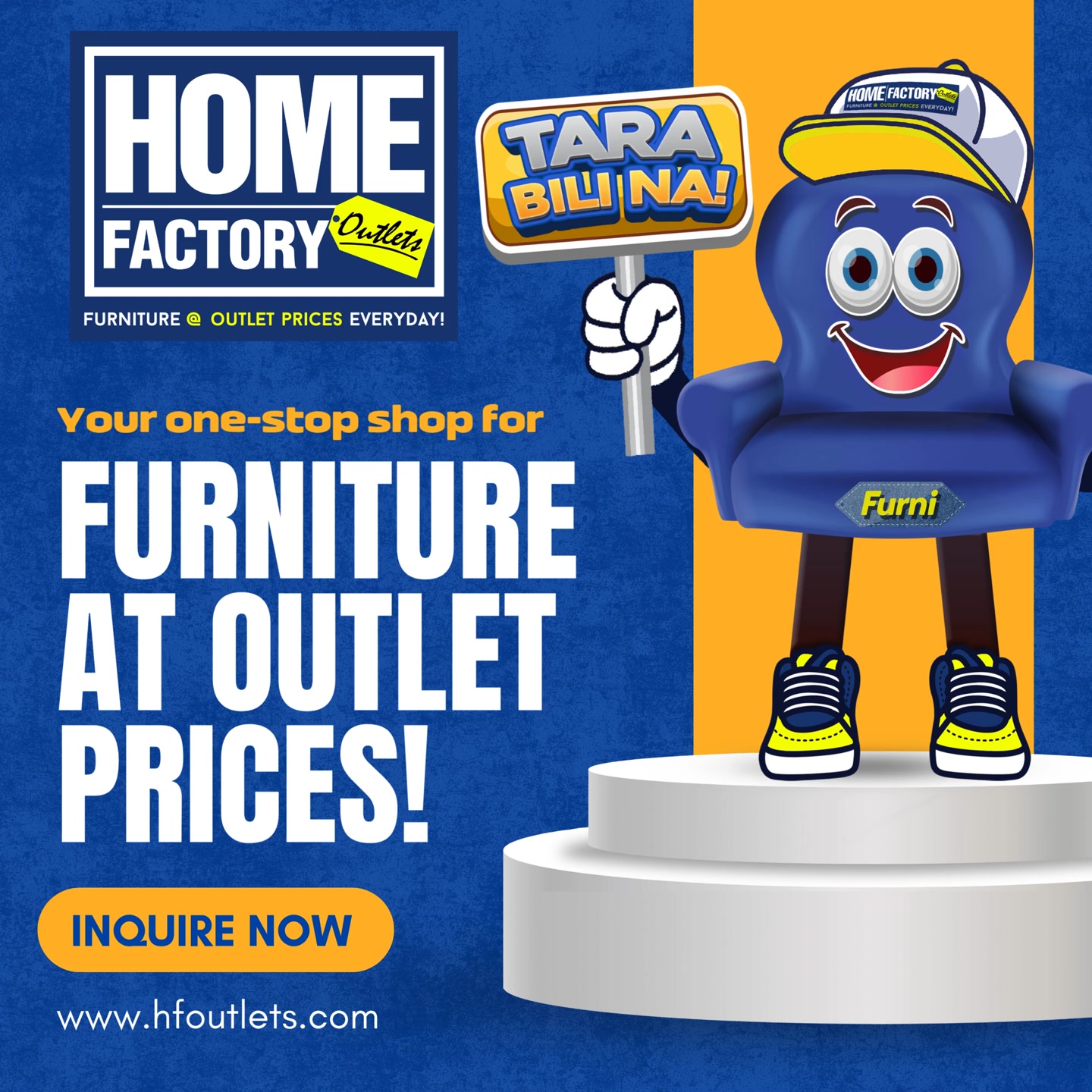 Home Factory Outlets Facebook ad: Inquire Now