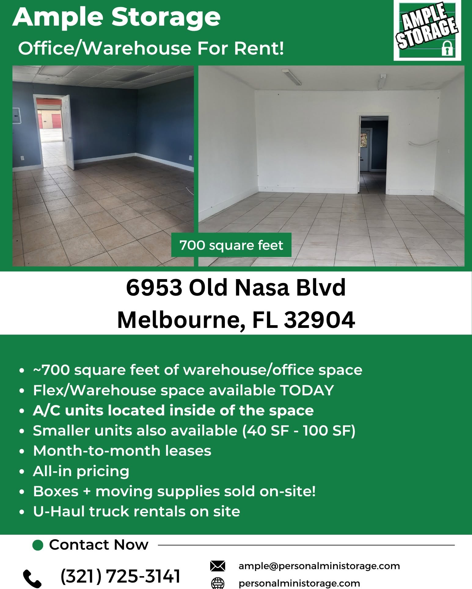 Jake Smith Facebook ad: Warehouse/Office Flex Space for Rent