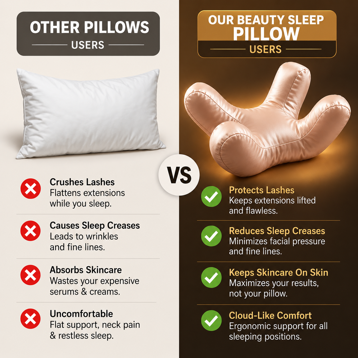 TheGoods Facebook ad: The Pillow Beauty Experts Love