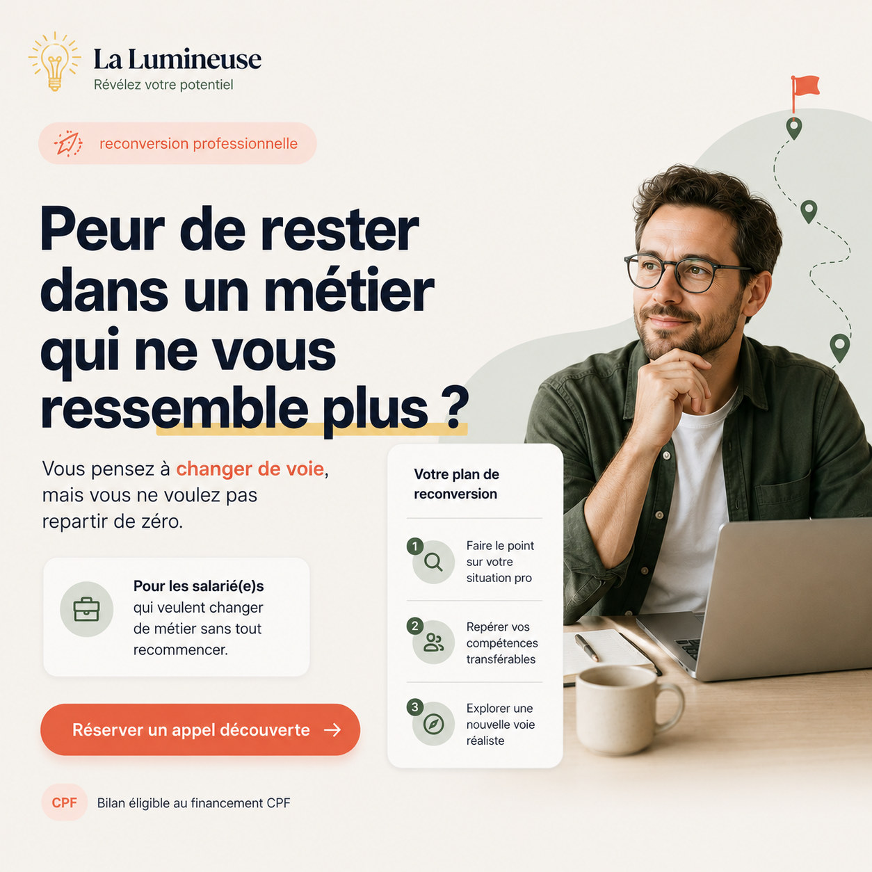 La Lumineuse Facebook ad: Et si votre expérience valait plus que vous le pensez?