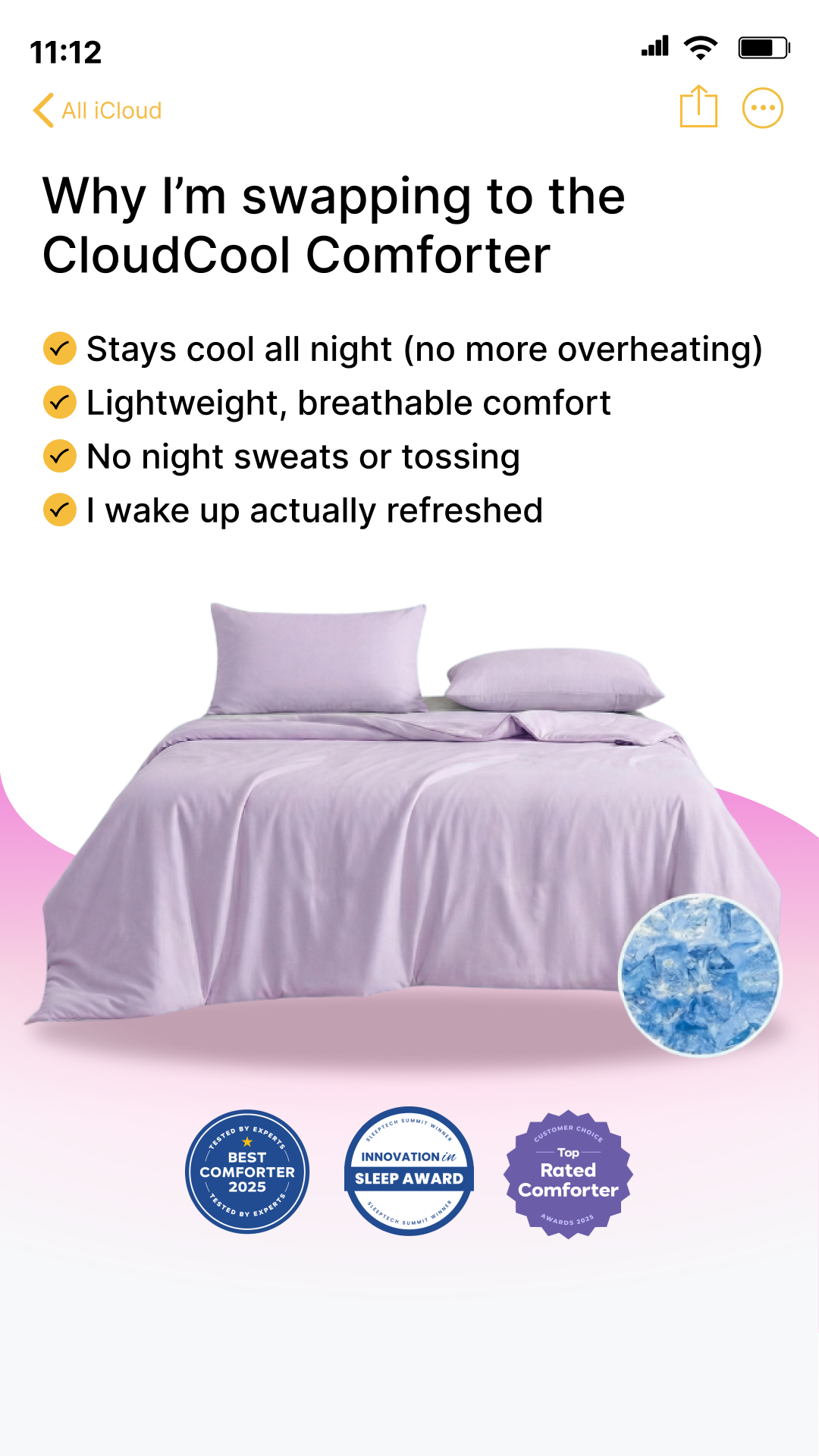 Mellow Sleep Facebook ad