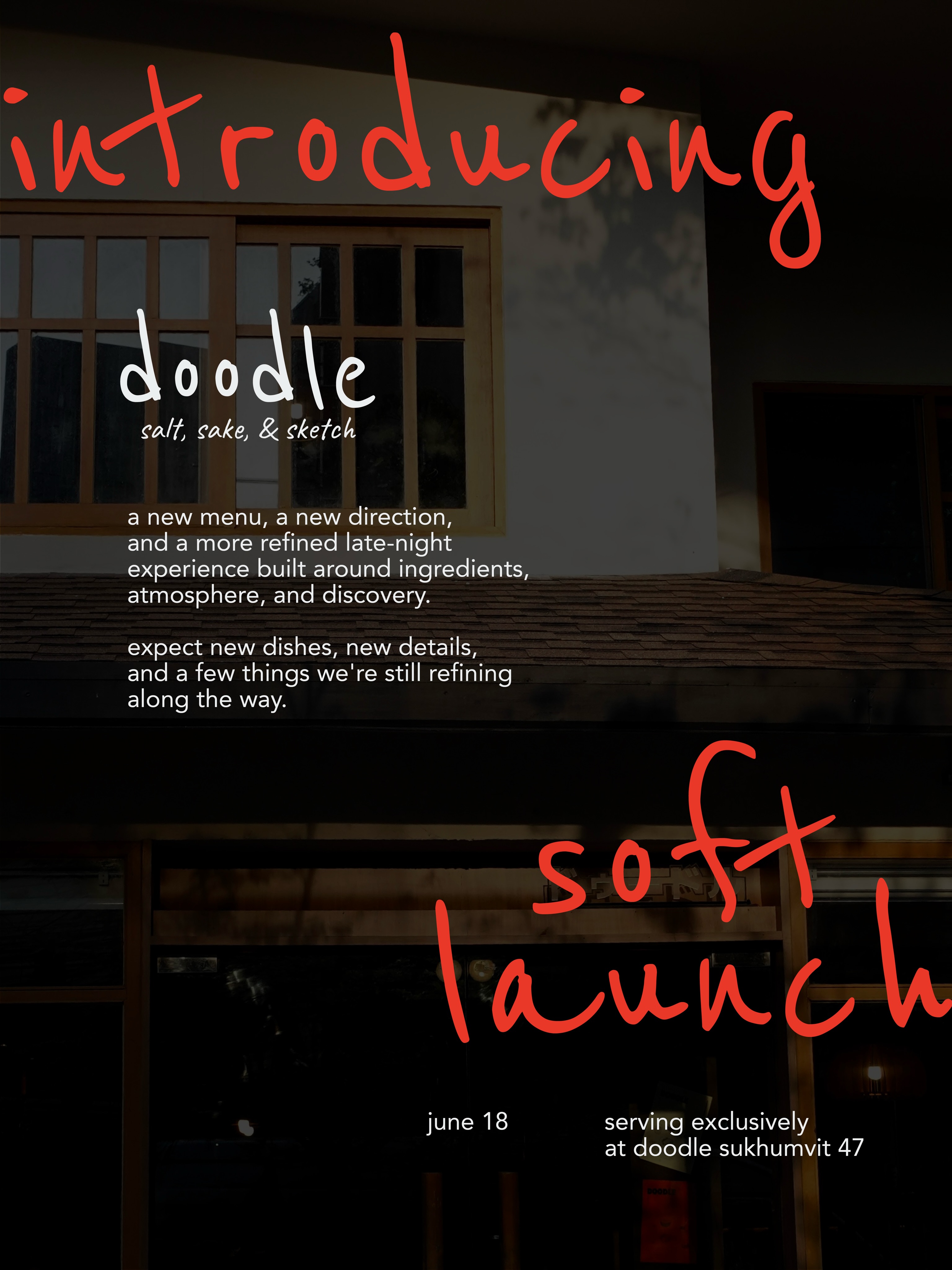 Doodle Izakaya Facebook ad: introducing doodle: salt, sake, & sketch