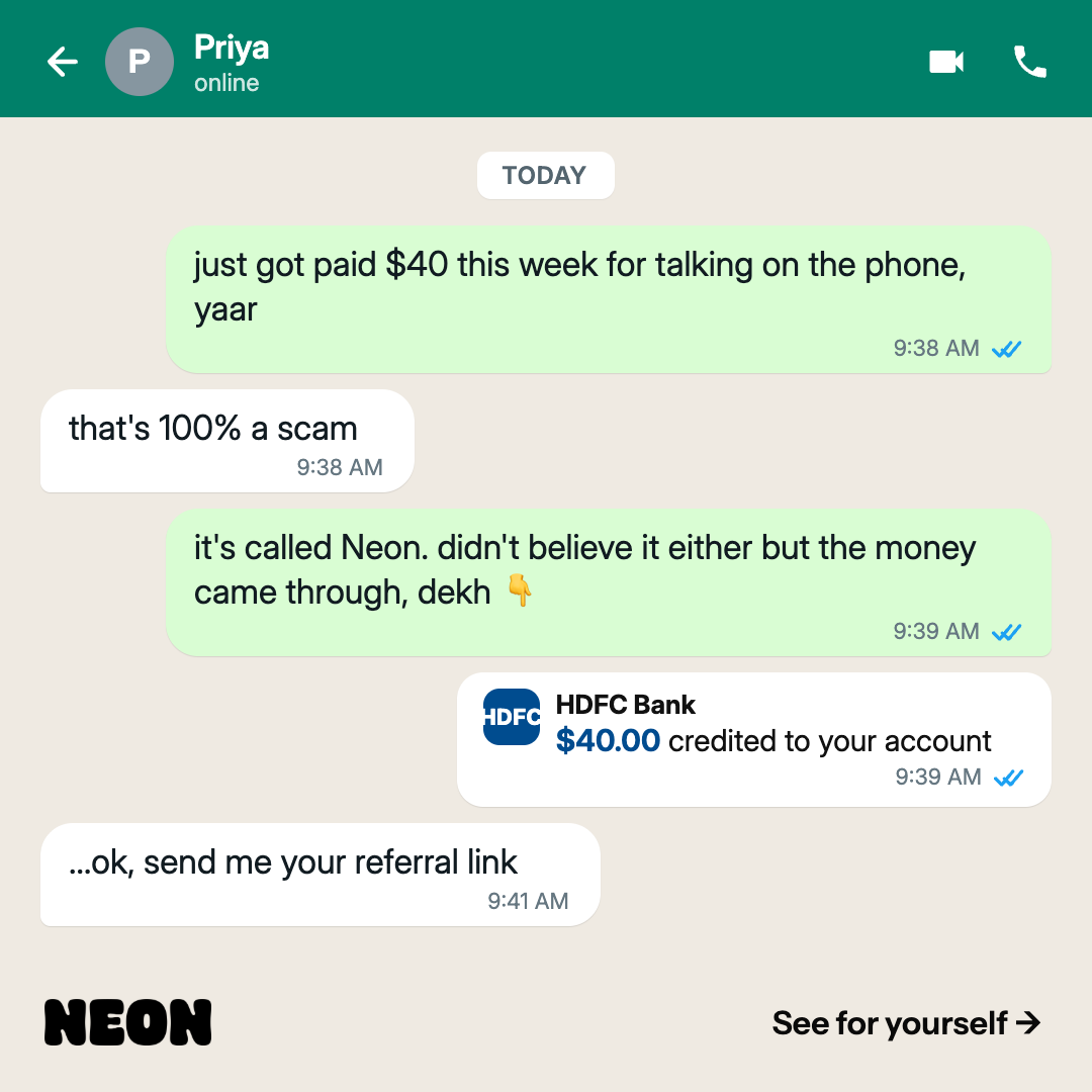 Neon Mobile Facebook ad