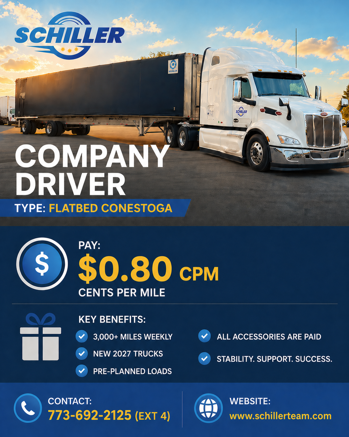 Schiller Transportation Facebook ad: Chat with us
