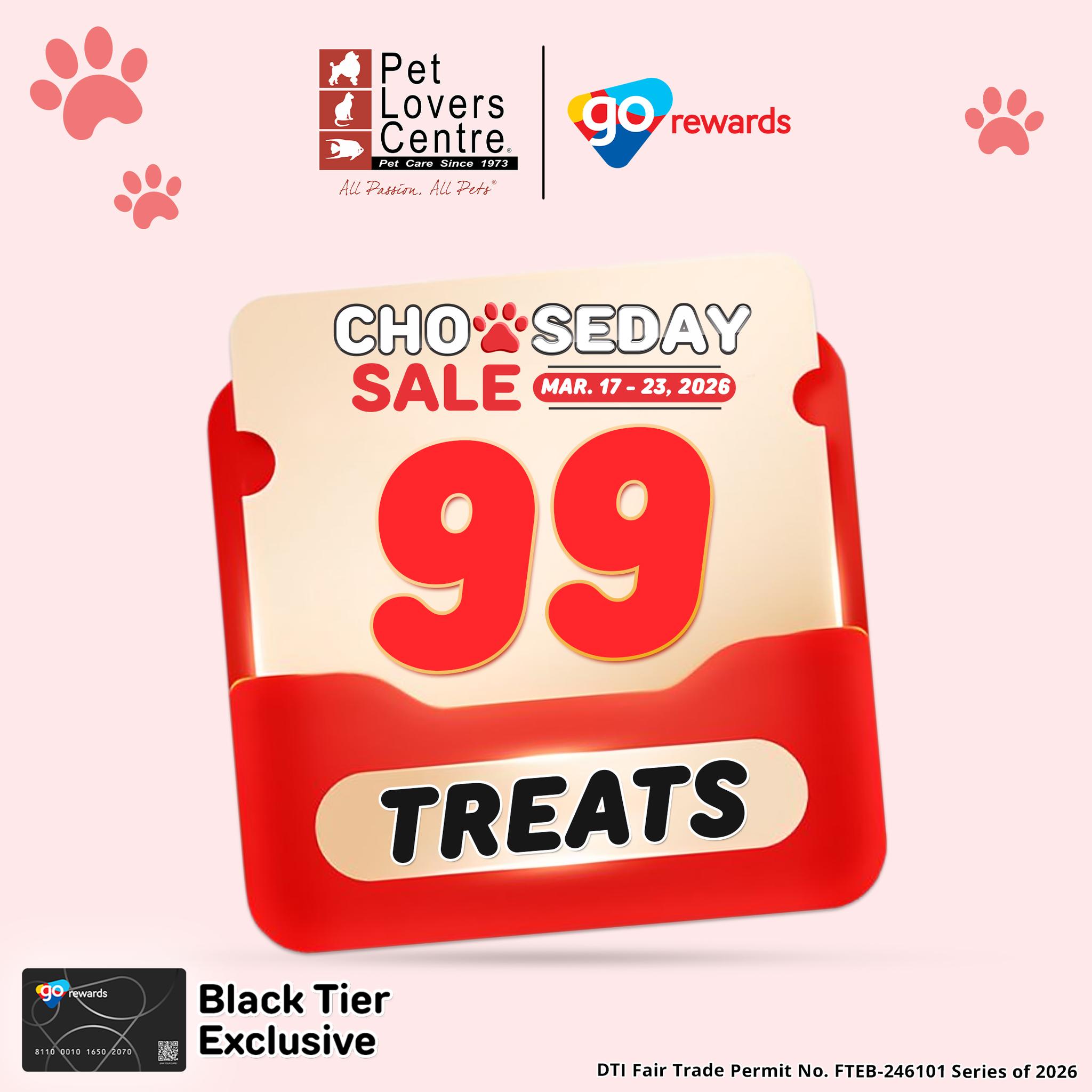 Pet Lovers Centre Philippines Facebook ad: Here’s a peek at our 99 Deals-Chooseday Sale!