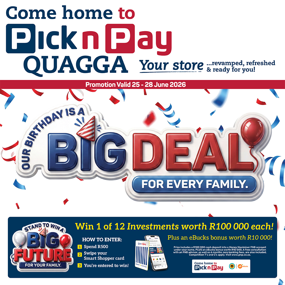 Pick n Pay Facebook ad: Freshly revamped and ready for birthday celebrations.