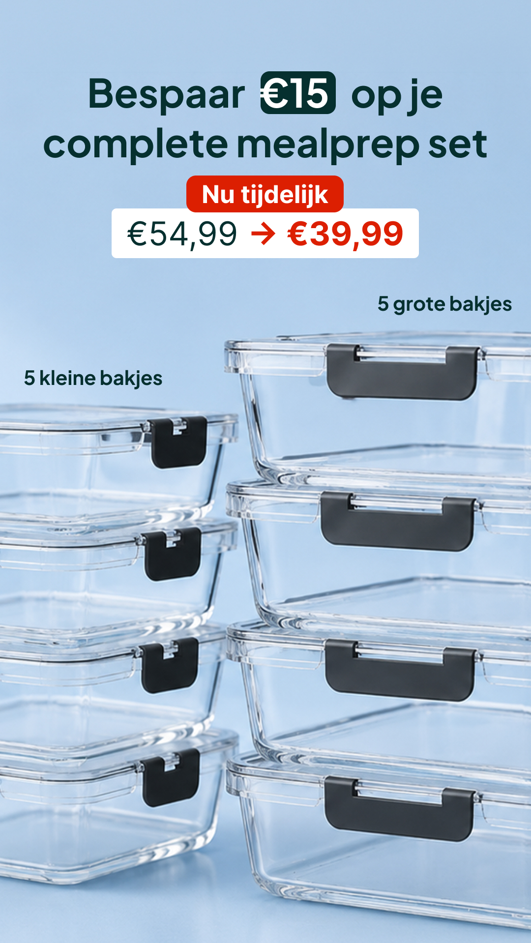 Vivid Green Facebook ad: Tijdelijk verkrijgbaar met €18,- korting.