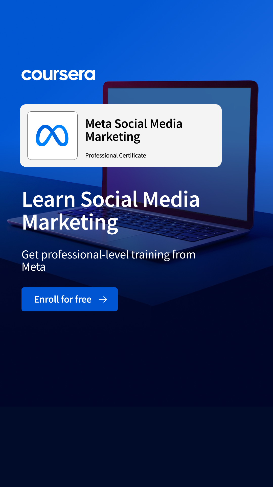 Coursera Facebook ad