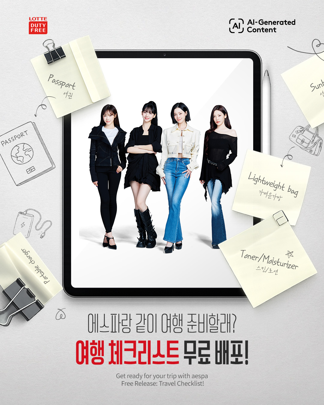 Lotte Duty Free Facebook ad: Who's ready to prep for a trip with…