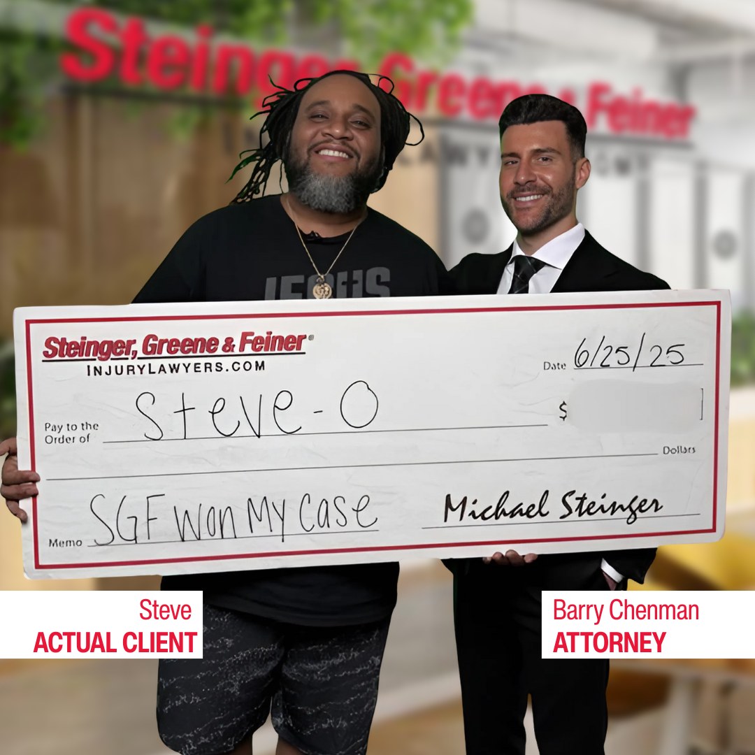 Steinger, Greene & Feiner Injury Lawyers Facebook ad from Mar 11, 2026