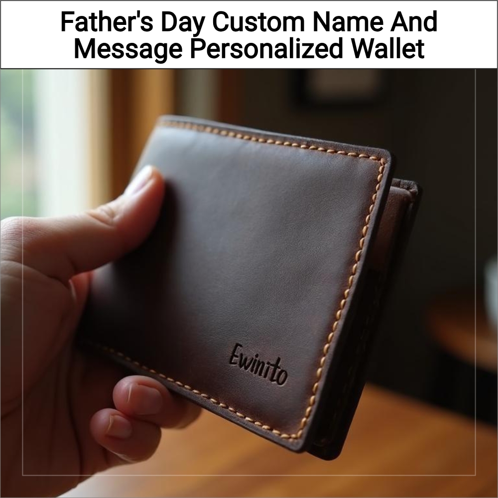 DailyKnowHow Picks Facebook ad: Father's Day Custom Name And Message Personalized Wallet.