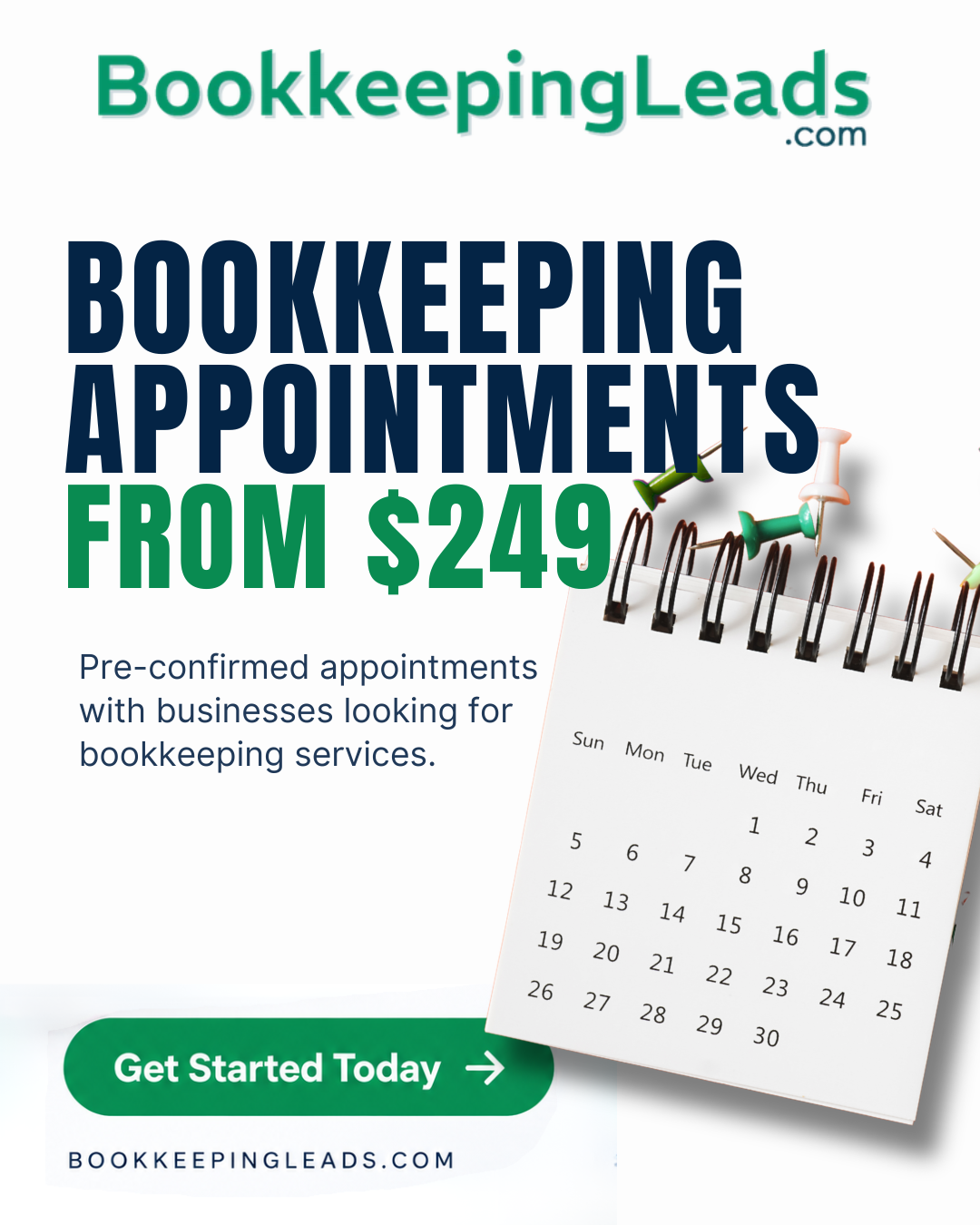 Virtual Bookkeeping Services Facebook ad: Bookkeeping Appointments From $249