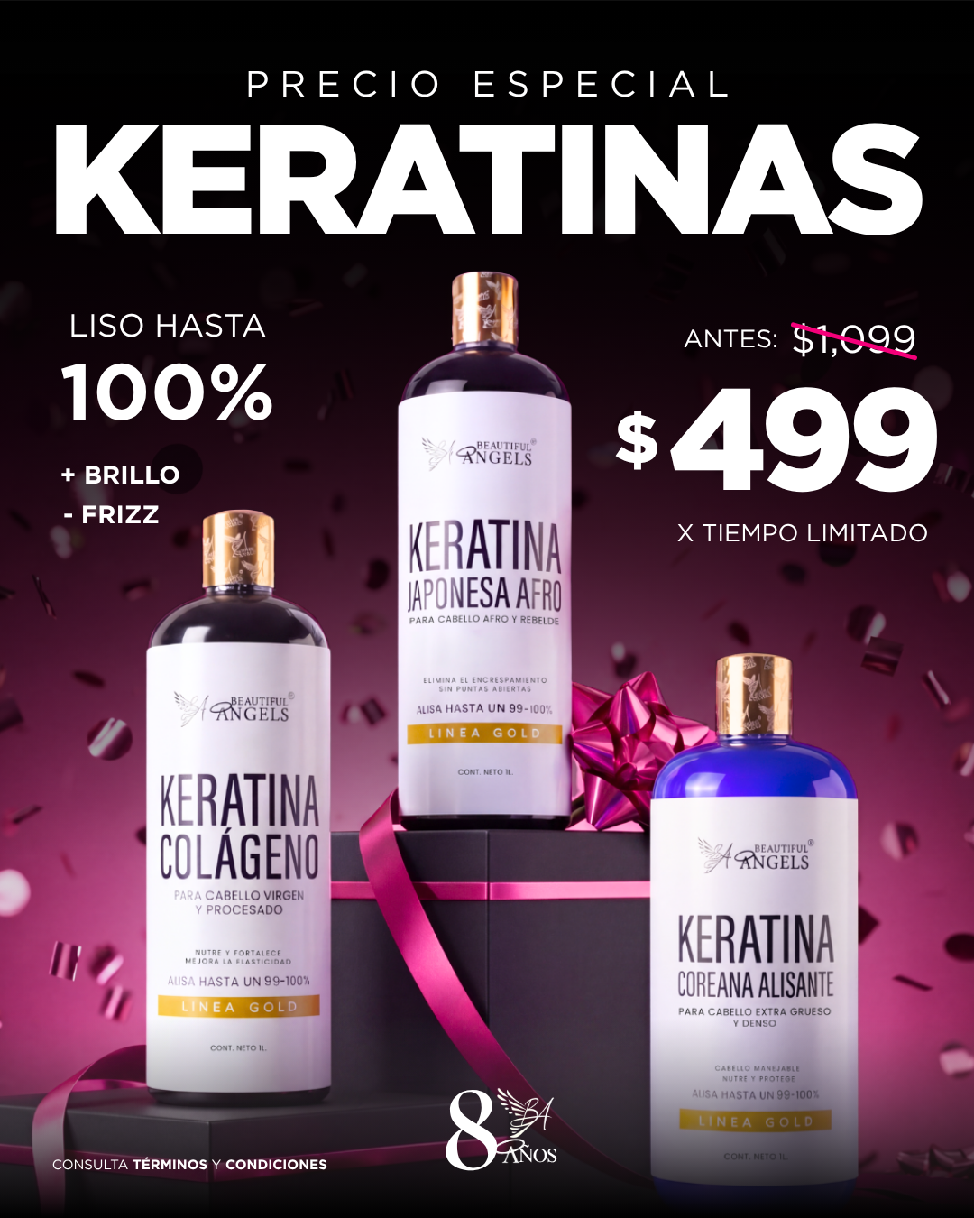 Beautiful Angels Facebook ad: KERATINAS GOLD A SOLO $499