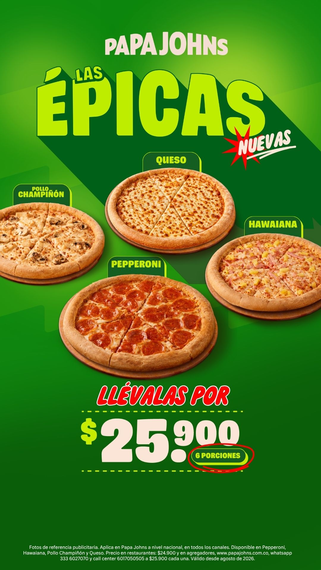 Papa John's Colombia Facebook ad