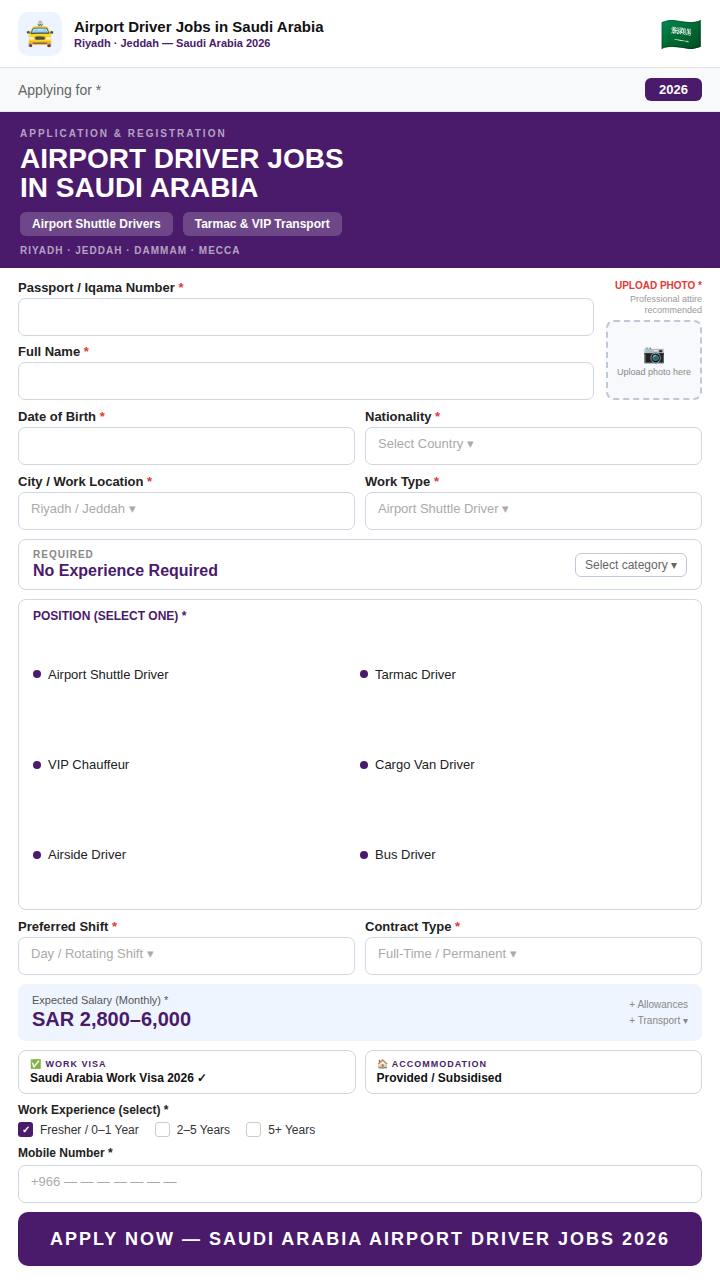 The Next Chapter Facebook ad: Airport Driver Jobs In Saudi Arabia 2026: Salary…