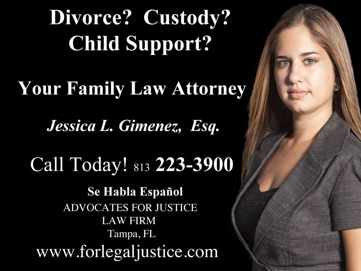 Jessica L. Gimenez Family Law Attorney Facebook ad: We aggressively strive to ensure your legal rights…