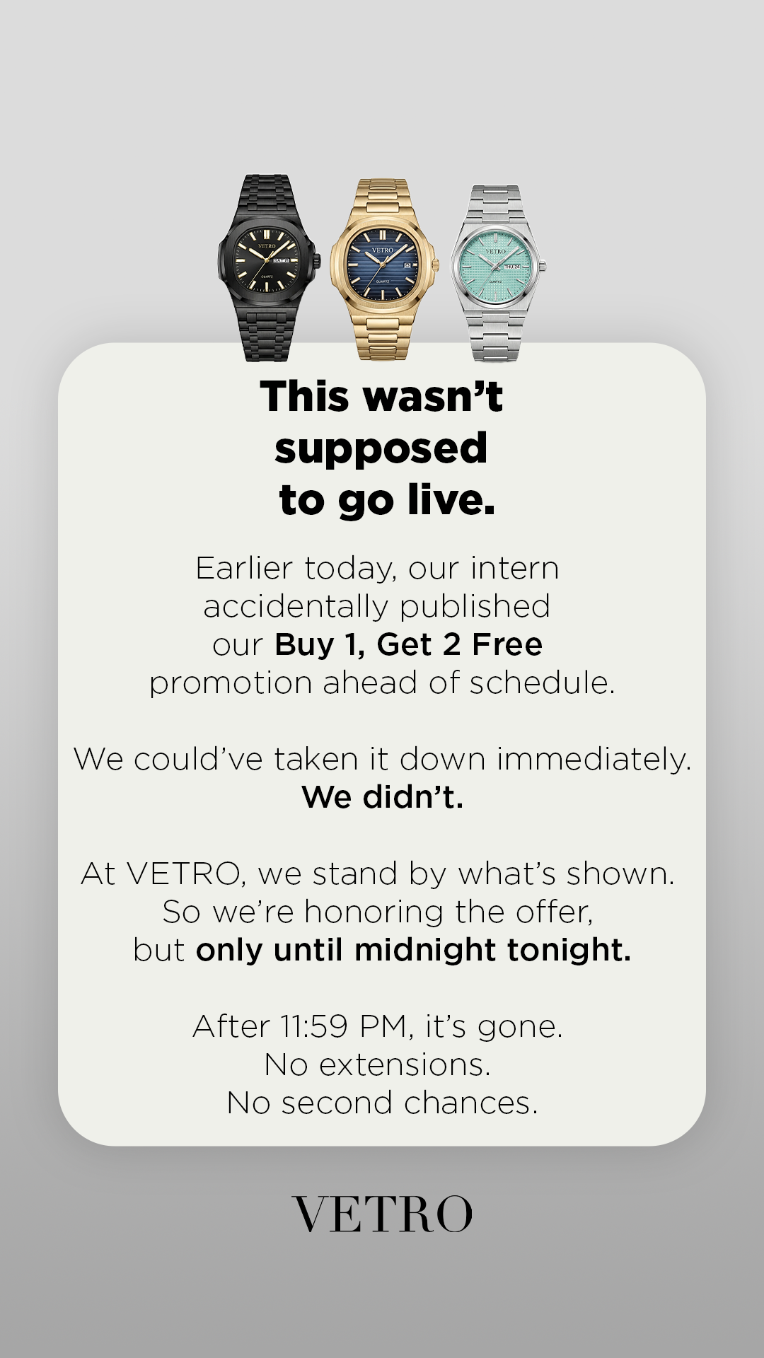 Vetro Club Facebook ad