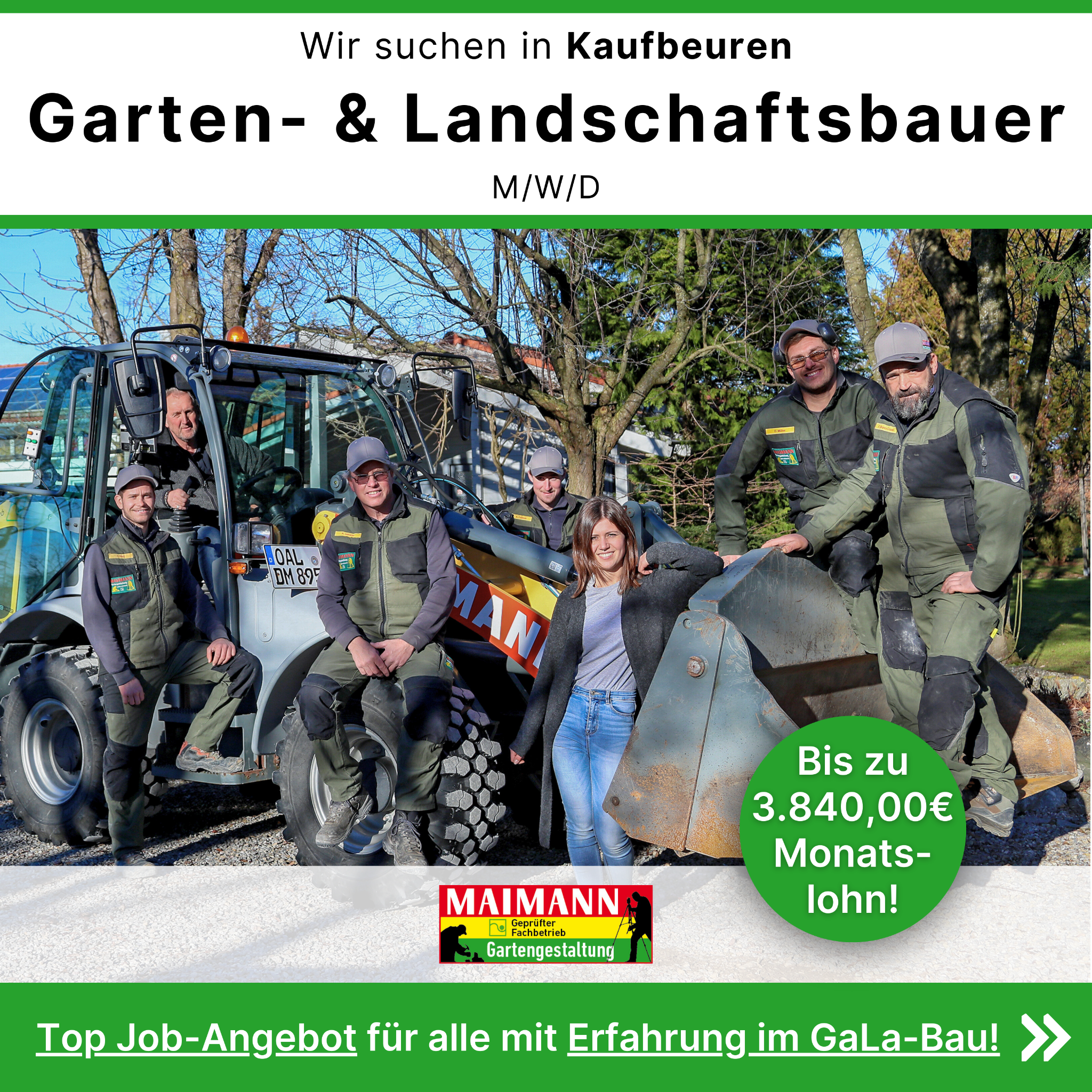 Candidate Flow Jobs Galabau Facebook ad: Du möchtest ein unwiderstehliches Job-Angebot?