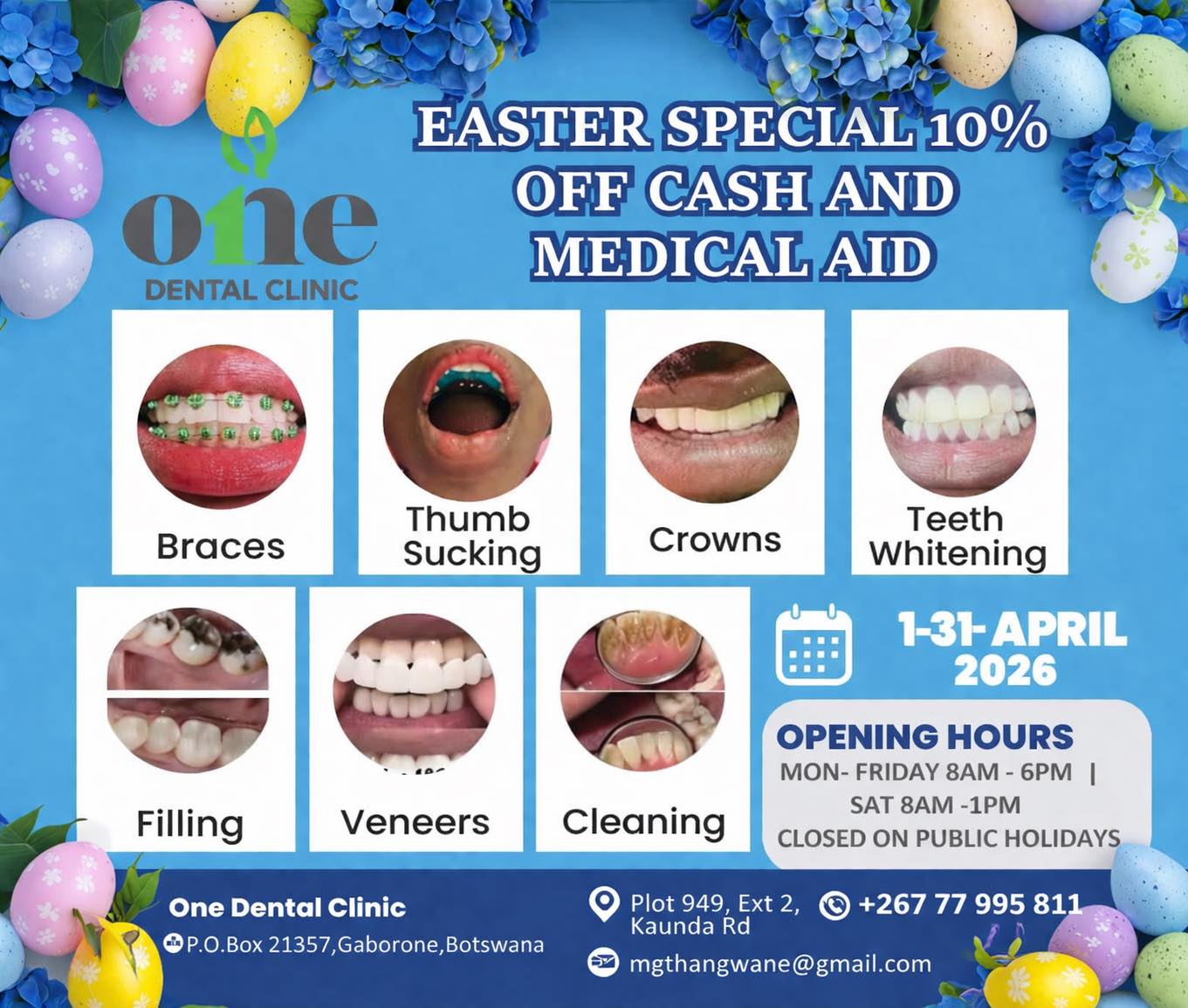 One Dental Clinic Facebook ad: Easter is sweeter with a beautiful smile!