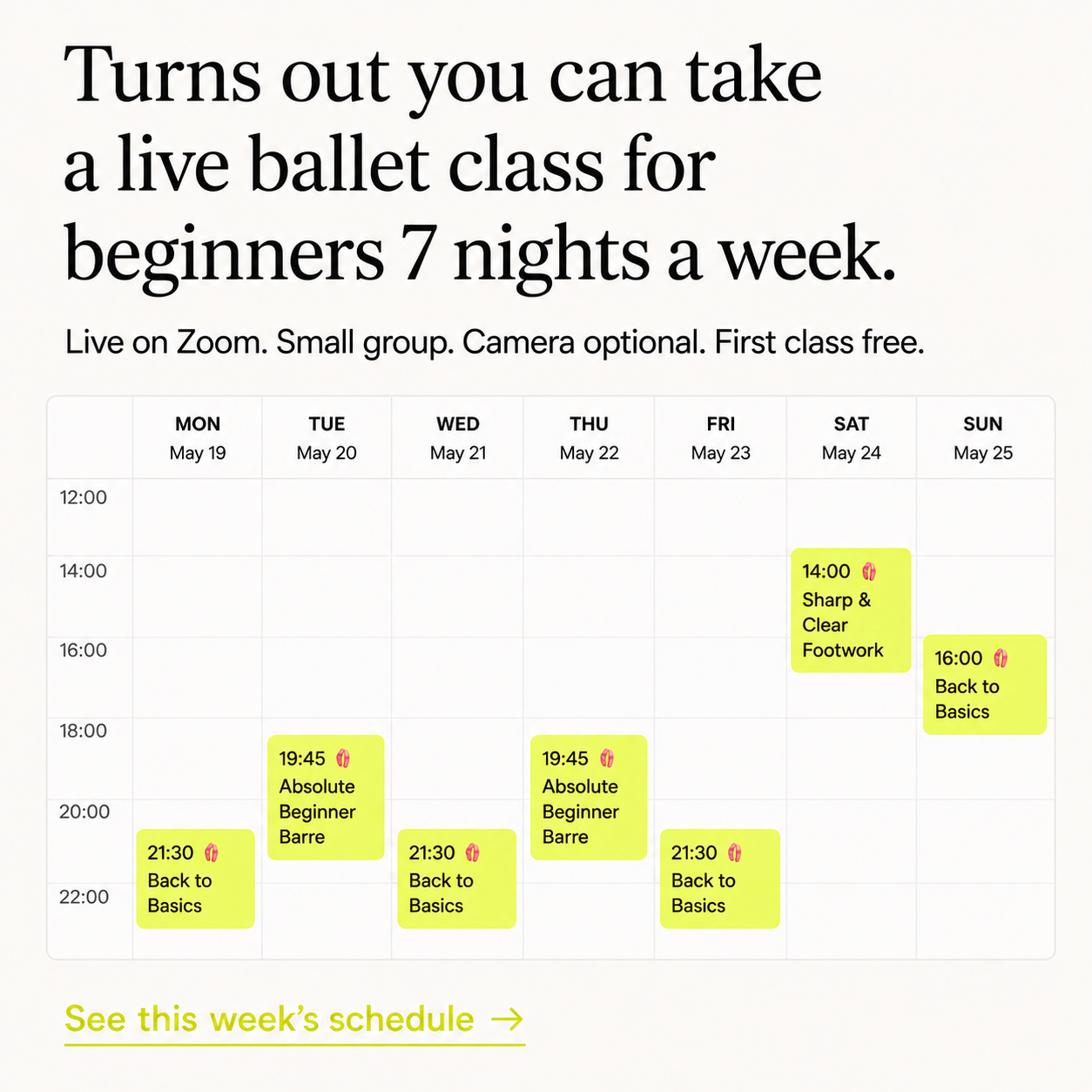 Dance Masterclass Facebook ad