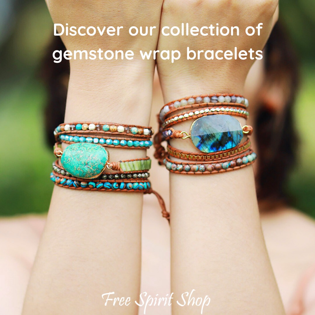 Free Spirit Shop Facebook ad: Our Beautiful Wrap Bracelet Collection