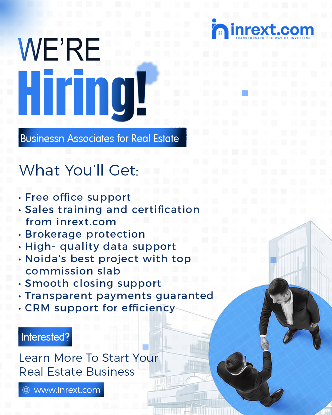 Inrext Private Limited Facebook ad: Join Inrext, Where Real Estate Careers Grow Fast!