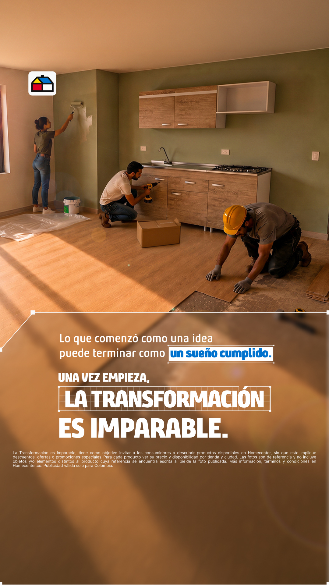 Homecenter Facebook ad: Transforma tus espacios